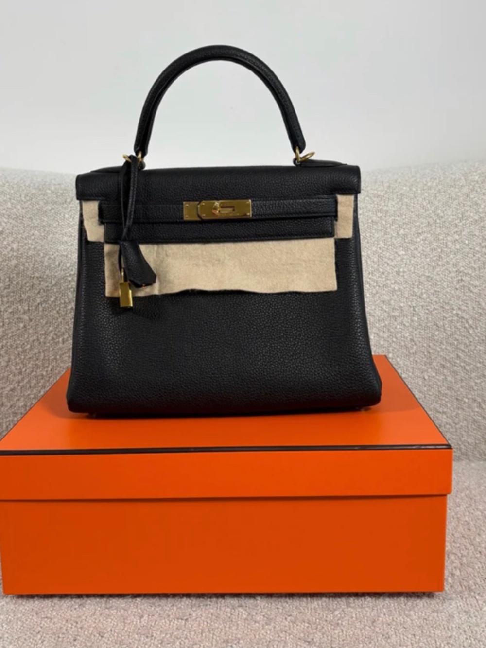 Authentic Pre-Owned Hermes Kelly 28 Black Togo